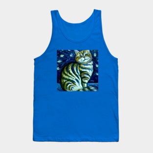 Cat in the Style of Vincent Van Gogh Tank Top